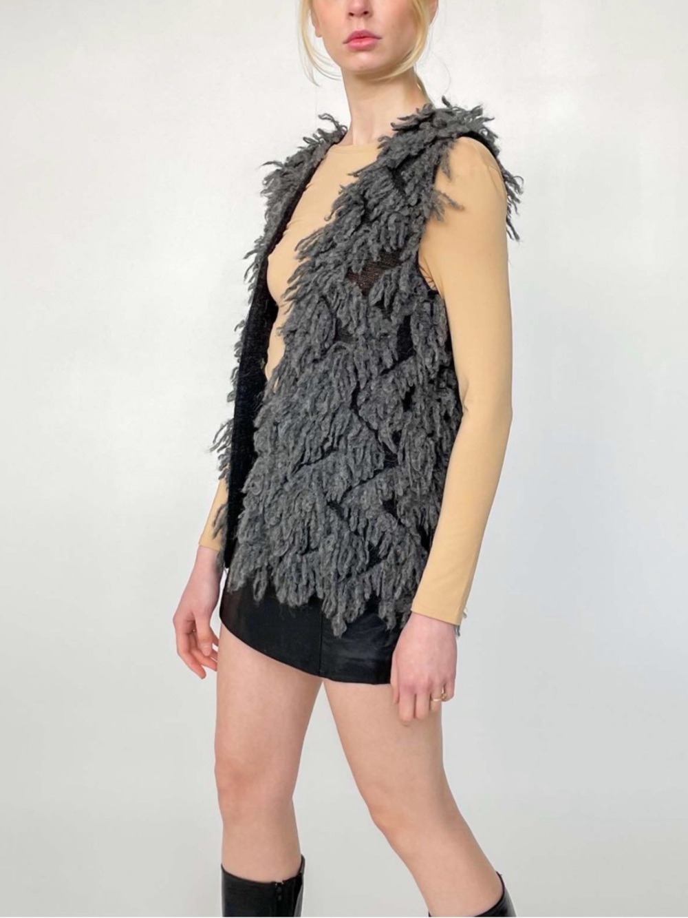 Lauren Manoogian alpaca fur tunic vest Size Medium